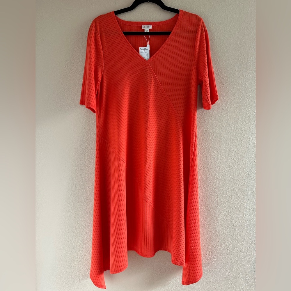 Spence ribbed asymmetrical dress
